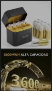 Akumulatory litowo-jonowe AA z ładowarką, 3600mWh Wysoka pojemność 