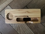 Drewniany bambusowy stojak na akcesoria telefon zegarek stacja dokująca