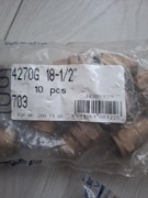 Łącznik z gwintem wewnętrznym 18-1/2. Nowe 10 sztuk w paczce.