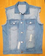 Dżinsowa kamizelka / bezrękawnik - JEANS, kol. niebieski, rozm. M