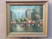 STARY  OBRAZ  PŁÓTNO, sygnowany  ,,PARYŻ "