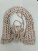 Szalik wełna i perły brudny róż flis company 