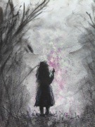 PROMOCJA Bądź wiedźmą obraz magia czary akwarela moc wiedza las 25x40