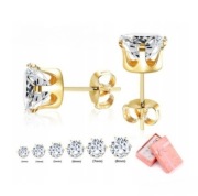 Zestaw 6 par kolczyków biało złote