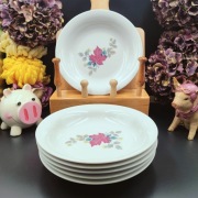 Talerze obiadowe głębokie - Różowy Liść Klonu - 6 szt. - Kahla