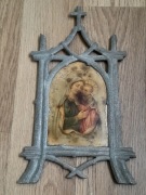 Matka Boska na blasze stara miniatura cudo