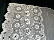 Vintage firanka haftowana ecru