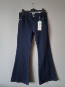 Nowe only spodnie jeans jeansowe XL/42 retro dzwony granatowe