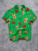 Koszula w unikatowa styl Retro zieleń w  kwiaty z Oui 