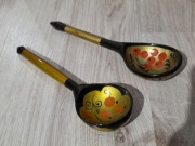 Dwie łyżki drewniane Chochłoma