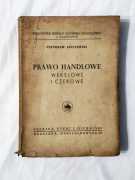 Prawo Handlowe - Wekslowe i czekowe,  Stanisław Janczewski 1946