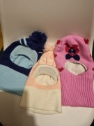 3 czapki dziecięce w stylu z kominem 52-54 cm