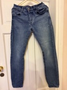 Jeansy męskie 32/32 Carry granatowe z przetarciami bawełna ze streczem