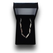 Naszyjnik 56 cm – splot patyczki 3 mm, ogniwa 16 mm, stal szlachetna