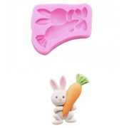 KRÓLICZEK Z MARCHEWKĄ forma silikonowa 7.5*6*1.3 do Pieczenia Czekolady 