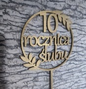 10 rocznica ślubu złoty topper