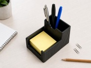 Organizer na biurko 2w1 na długopisy i karteczki | czarny mat