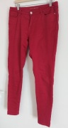 Spodnie jeansowe czerwone Orsay rurki r.40