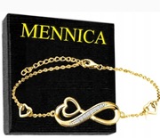 Bransoletka nieskończoność pozłacana srebro 