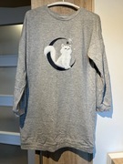 Koszula nocna Etam 38 M szara kot kotek długi rękaw