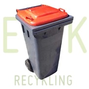 POJEMNIK NA ŚMIECI ODPADY POJEMNIKI 120L GRAFIT Z CZERWONA POKRYWĄ 