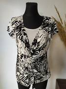 Romans Originals Czarno-biała bluzka we wzory Węzeł Supeł 40