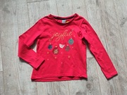 Bluzka z długim rękawem dziewczęca czerwona świąteczna 122