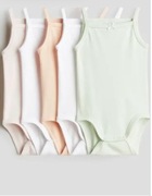 Body na ramiączka H&M r. 80/86 bawełna organiczna 4 kolory zestaw 4 szt