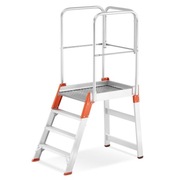 Drabina aluminiowa magazynowa mostek podest magazynowy 4 stopnie 2,87m TUV