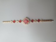 Zegarek damski czerwona koniczyna stal chirurgiczna 