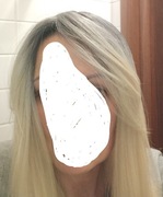 Topper Tupet Blond Czarny odrost Mikroskóra