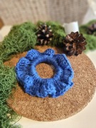 HANDMADE Scrunchie niebieskie chabrowe bawełniane 100% bawełna 