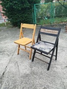 Krzesła składane para do renowacji 