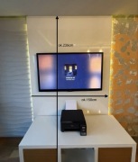 Nowoczesny panel ścienny pod TV – wysoki połysk + LED