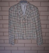 Marynarka żakiet w kratkę pastele S/M 42 vintage