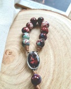 Ceramiczny Różaniec ze św. Józefem z ul. Poselskiej (10-tka) Rękodzieło