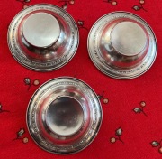 Trzy srebrne miseczki, próba 0.925 (Sterling, 92.5% srebra), 36g, Ø 7.8cm
