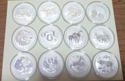 Lunar II 12x1oz zestaw srebrnych monet 2008-2019