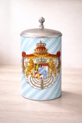 Kolekcjonerski kufel bawarski - vintage z pokrywą cynową