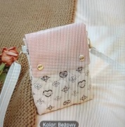 Mała wygodna stylowa listonoszka z nadrukiem w kolorze beżowym 