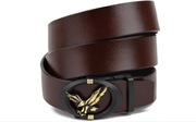Pasek męski z automatyczną klamrą z sylwetką orła Vintage 20298 Brązowy