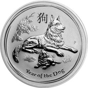 Lunar II Rok Psa 1 uncja Srebra 2018