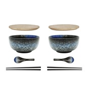 Zestaw Do Ramenu 2 Miski Ceramiczne Miska Ramen + Łyżeczki, Pałeczki