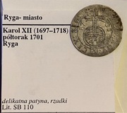 Ryga. 1/24 talara 1701. Szwecja Karol XII ~ Rzadkie !