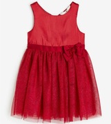 H&M Sukienka Tiulowa Czerwona Długi Rękaw Rozmiar 128