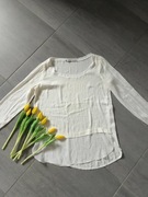Biała koszula, bluzka, mgiełka z długim rękawem, Bershka