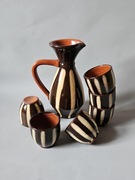 Dzbanek + 6 kieliszków Ceramika Bułgaria PRL