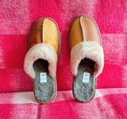 NOWE Kapcie Rozmiar 41 Skóra naturalna 26cm wełna zimowe ciepłe górals