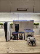Konsola PlayStation 5 z napędem + 2 pady DualSense + 2 Gry I Stan BDB