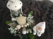 Stroik świąteczny plus latarenka i Mikołaj 